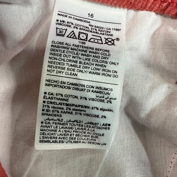 Old Navy Women’s Pants sz 18 Higher Rise Flare Corduroy Spice Girl Orange/Pink - Picture 6 of 11
